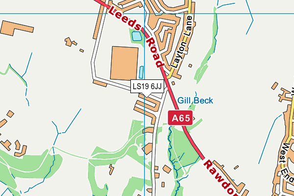 LS19 6JJ map - OS VectorMap District (Ordnance Survey)