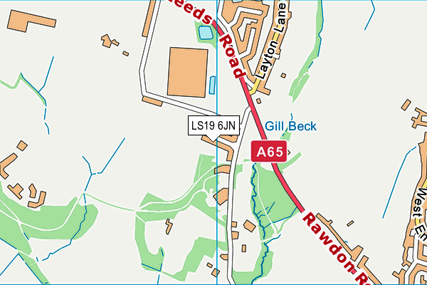 LS19 6JN map - OS VectorMap District (Ordnance Survey)