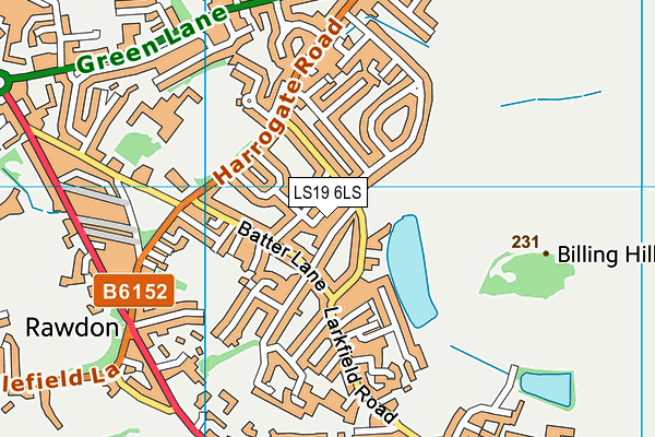 LS19 6LS map - OS VectorMap District (Ordnance Survey)