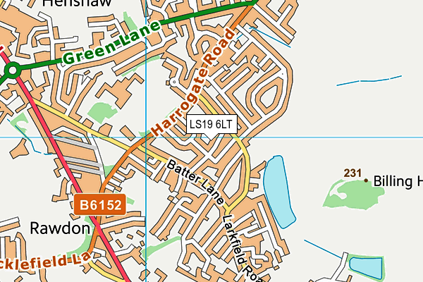 LS19 6LT map - OS VectorMap District (Ordnance Survey)