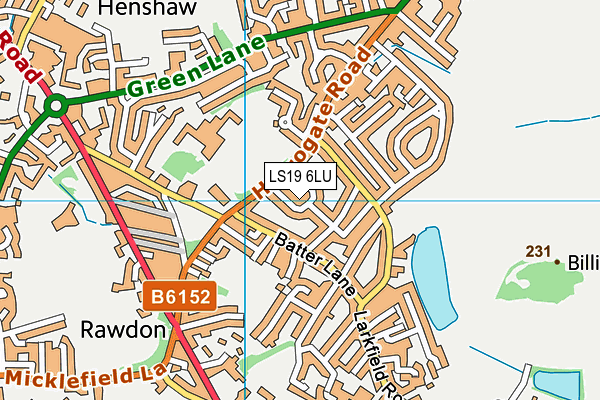 LS19 6LU map - OS VectorMap District (Ordnance Survey)