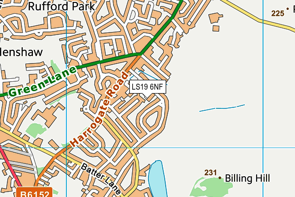 LS19 6NF map - OS VectorMap District (Ordnance Survey)