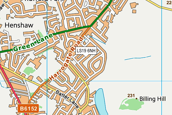 LS19 6NH map - OS VectorMap District (Ordnance Survey)