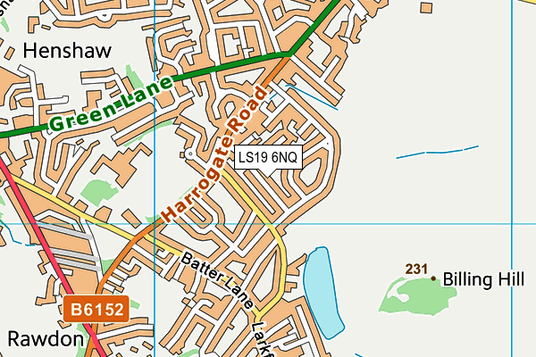 LS19 6NQ map - OS VectorMap District (Ordnance Survey)