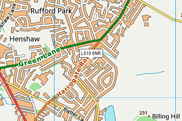 LS19 6NR map - OS VectorMap District (Ordnance Survey)