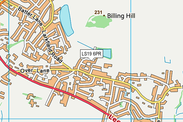 Hanson Field map (LS19 6PR) - OS VectorMap District (Ordnance Survey)
