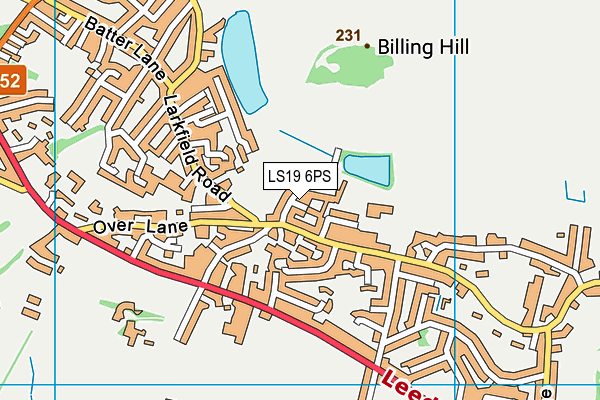 LS19 6PS map - OS VectorMap District (Ordnance Survey)