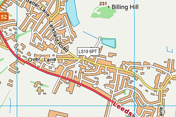 LS19 6PT map - OS VectorMap District (Ordnance Survey)