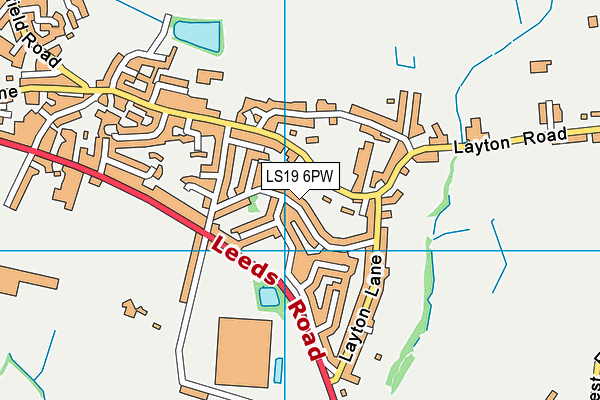 LS19 6PW map - OS VectorMap District (Ordnance Survey)