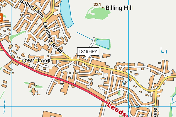 LS19 6PY map - OS VectorMap District (Ordnance Survey)