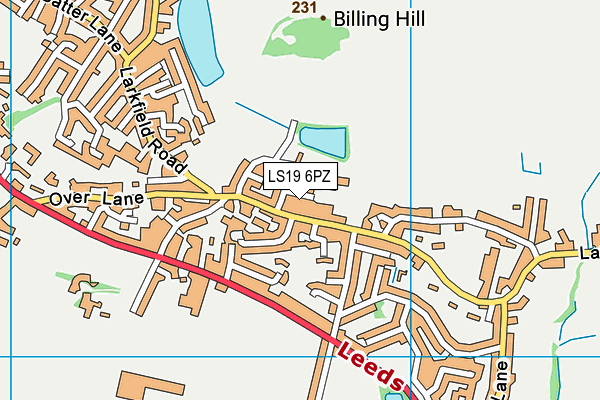 LS19 6PZ map - OS VectorMap District (Ordnance Survey)