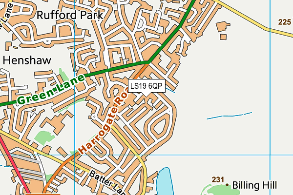 LS19 6QP map - OS VectorMap District (Ordnance Survey)