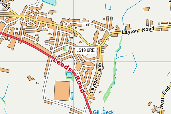 LS19 6RE map - OS VectorMap District (Ordnance Survey)