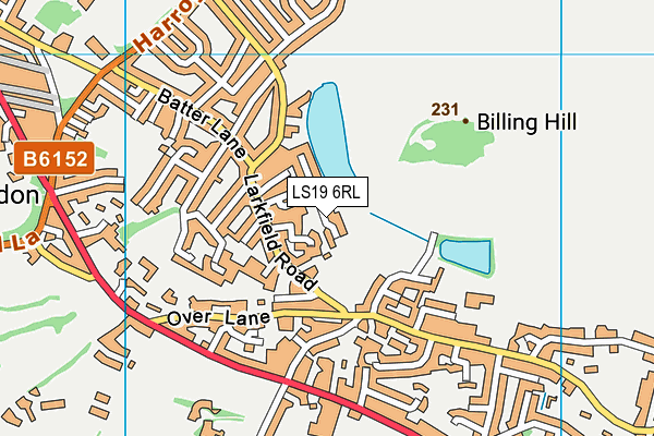 LS19 6RL map - OS VectorMap District (Ordnance Survey)