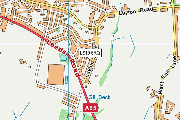 LS19 6RQ map - OS VectorMap District (Ordnance Survey)