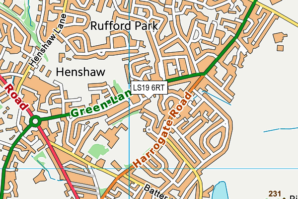 LS19 6RT map - OS VectorMap District (Ordnance Survey)