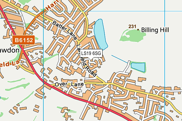 LS19 6SG map - OS VectorMap District (Ordnance Survey)