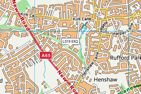 LS19 6XQ map - OS VectorMap District (Ordnance Survey)