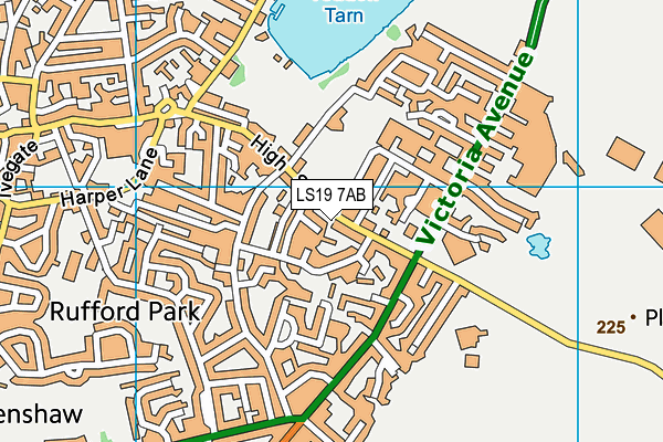 LS19 7AB map - OS VectorMap District (Ordnance Survey)