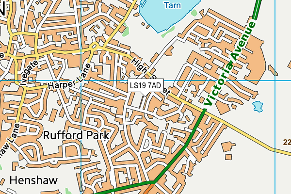 LS19 7AD map - OS VectorMap District (Ordnance Survey)