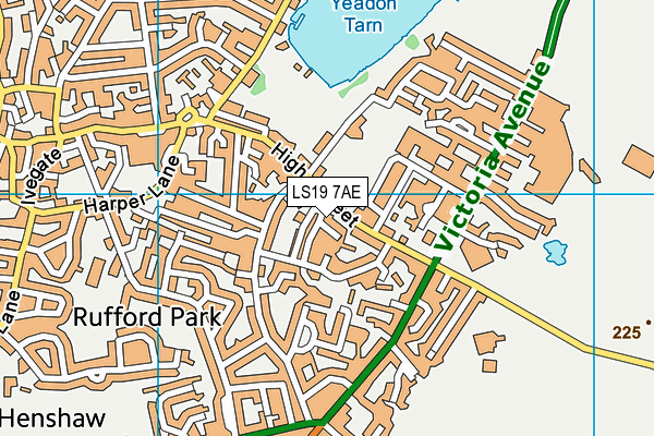 LS19 7AE map - OS VectorMap District (Ordnance Survey)