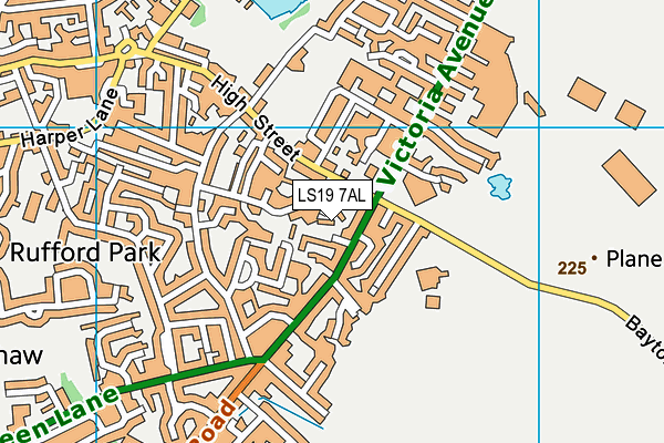 LS19 7AL map - OS VectorMap District (Ordnance Survey)