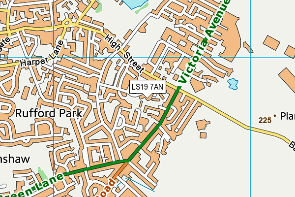 LS19 7AN map - OS VectorMap District (Ordnance Survey)
