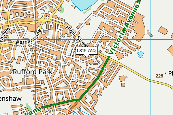 LS19 7AQ map - OS VectorMap District (Ordnance Survey)