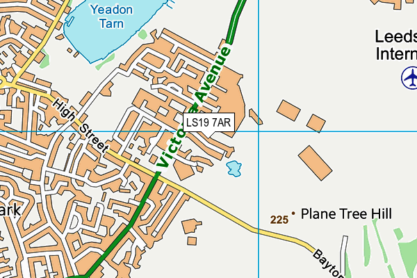 LS19 7AR map - OS VectorMap District (Ordnance Survey)
