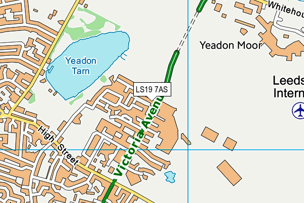LS19 7AS map - OS VectorMap District (Ordnance Survey)