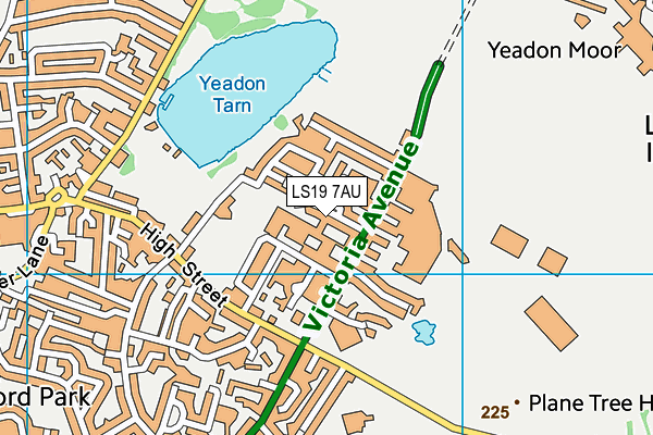 LS19 7AU map - OS VectorMap District (Ordnance Survey)