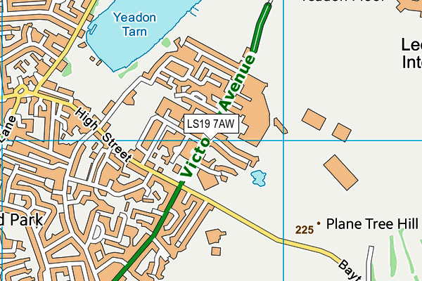 LS19 7AW map - OS VectorMap District (Ordnance Survey)