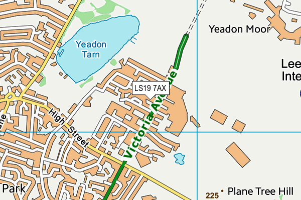 LS19 7AX map - OS VectorMap District (Ordnance Survey)
