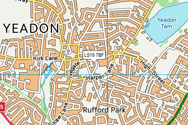 LS19 7BF map - OS VectorMap District (Ordnance Survey)