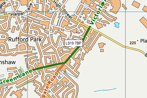 LS19 7BP map - OS VectorMap District (Ordnance Survey)