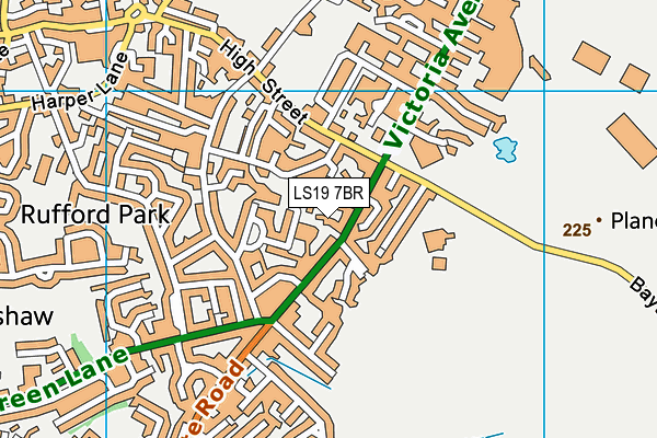 LS19 7BR map - OS VectorMap District (Ordnance Survey)