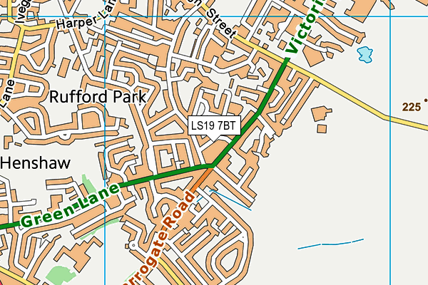 LS19 7BT map - OS VectorMap District (Ordnance Survey)