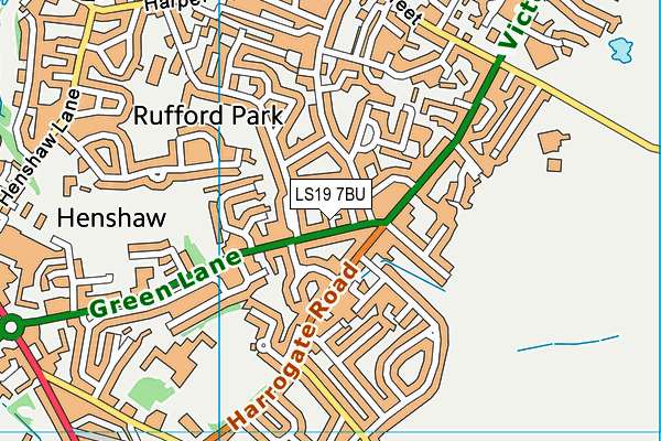 LS19 7BU map - OS VectorMap District (Ordnance Survey)