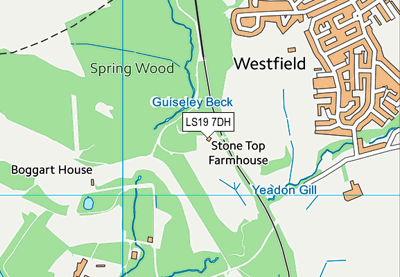 LS19 7DH map - OS VectorMap District (Ordnance Survey)