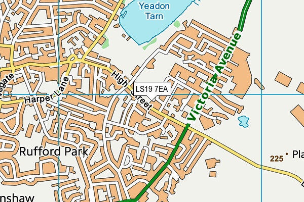 LS19 7EA map - OS VectorMap District (Ordnance Survey)