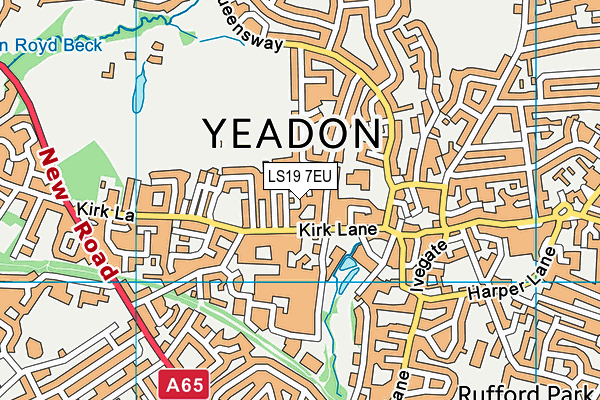 LS19 7EU map - OS VectorMap District (Ordnance Survey)