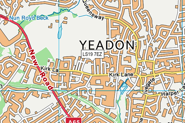 LS19 7EZ map - OS VectorMap District (Ordnance Survey)