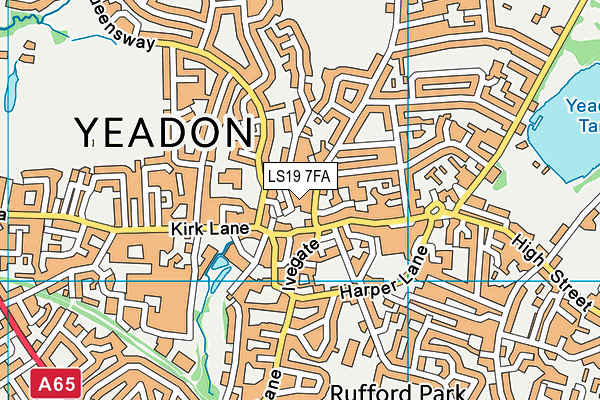 LS19 7FA map - OS VectorMap District (Ordnance Survey)