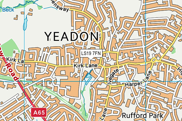 LS19 7FN map - OS VectorMap District (Ordnance Survey)