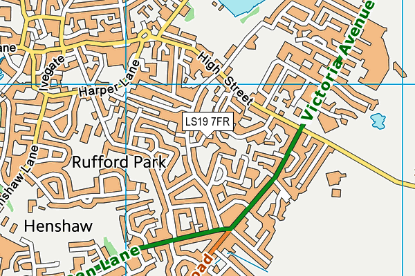 LS19 7FR map - OS VectorMap District (Ordnance Survey)