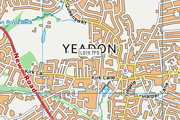 LS19 7FS map - OS VectorMap District (Ordnance Survey)