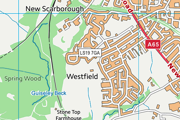 LS19 7GA map - OS VectorMap District (Ordnance Survey)