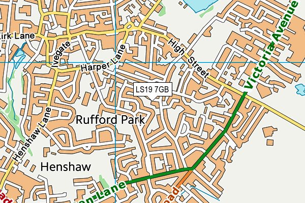 LS19 7GB map - OS VectorMap District (Ordnance Survey)