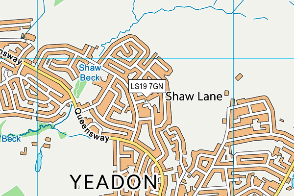 LS19 7GN map - OS VectorMap District (Ordnance Survey)