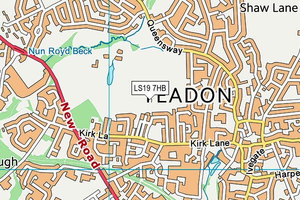 LS19 7HB map - OS VectorMap District (Ordnance Survey)